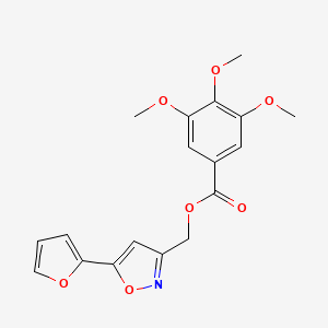 molecular formula C18H17NO7 B6429772 [5-(furan-2-yl)-1,2-oxazol-3-yl]methyl 3,4,5-trimethoxybenzoate CAS No. 1105243-73-9