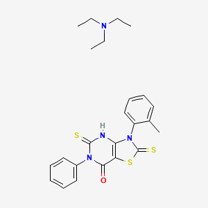 molecular formula C24H28N4OS3 B6429804 3-(2-methylphenyl)-6-phenyl-2,5-disulfanylidene-2H,3H,4H,5H,6H,7H-[1,3]thiazolo[4,5-d]pyrimidin-7-one; triethylamine CAS No. 1216565-52-4