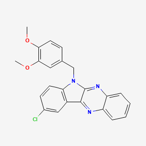 molecular formula C23H18ClN3O2 B6429806 9-chloro-6-[(3,4-dimethoxyphenyl)methyl]-6H-indolo[2,3-b]quinoxaline CAS No. 612041-47-1