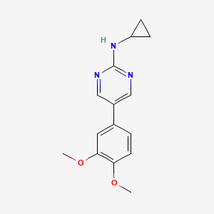 molecular formula C15H17N3O2 B6429814 N-cyclopropyl-5-(3,4-dimethoxyphenyl)pyrimidin-2-amine CAS No. 76972-16-2