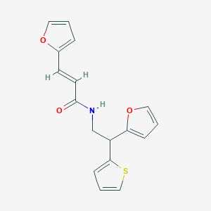 molecular formula C17H15NO3S B6429828 (2E)-3-(furan-2-yl)-N-[2-(furan-2-yl)-2-(thiophen-2-yl)ethyl]prop-2-enamide CAS No. 2097939-99-4