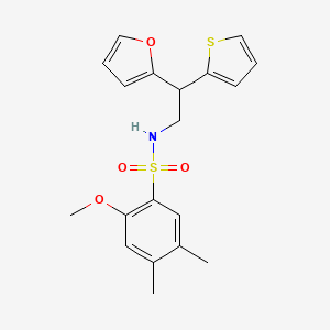 molecular formula C19H21NO4S2 B6429838 N-[2-(furan-2-yl)-2-(thiophen-2-yl)ethyl]-2-methoxy-4,5-dimethylbenzene-1-sulfonamide CAS No. 2097868-47-6