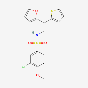 molecular formula C17H16ClNO4S2 B6429840 3-chloro-N-[2-(furan-2-yl)-2-(thiophen-2-yl)ethyl]-4-methoxybenzene-1-sulfonamide CAS No. 2097909-07-2