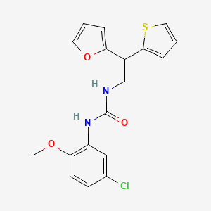 molecular formula C18H17ClN2O3S B6429846 1-(5-chloro-2-methoxyphenyl)-3-[2-(furan-2-yl)-2-(thiophen-2-yl)ethyl]urea CAS No. 2097865-72-8