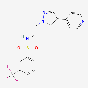 molecular formula C17H15F3N4O2S B6429869 N-{2-[4-(pyridin-4-yl)-1H-pyrazol-1-yl]ethyl}-3-(trifluoromethyl)benzene-1-sulfonamide CAS No. 2034323-30-1