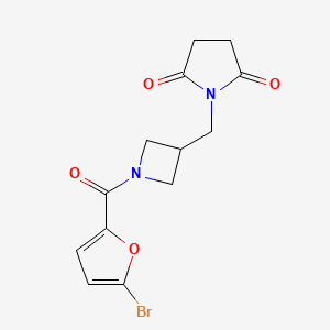 molecular formula C13H13BrN2O4 B6429877 1-{[1-(5-bromofuran-2-carbonyl)azetidin-3-yl]methyl}pyrrolidine-2,5-dione CAS No. 2097911-61-8