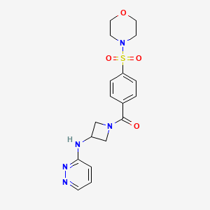 molecular formula C18H21N5O4S B6429882 N-{1-[4-(morpholine-4-sulfonyl)benzoyl]azetidin-3-yl}pyridazin-3-amine CAS No. 2097926-61-7