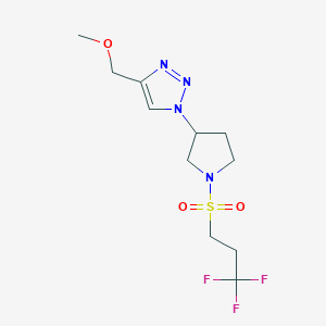 molecular formula C11H17F3N4O3S B6429907 4-(methoxymethyl)-1-[1-(3,3,3-trifluoropropanesulfonyl)pyrrolidin-3-yl]-1H-1,2,3-triazole CAS No. 2097896-13-2