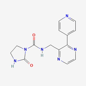 molecular formula C14H14N6O2 B6429918 2-oxo-N-{[3-(pyridin-4-yl)pyrazin-2-yl]methyl}imidazolidine-1-carboxamide CAS No. 2034236-43-4