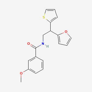 molecular formula C18H17NO3S B6429926 N-[2-(furan-2-yl)-2-(thiophen-2-yl)ethyl]-3-methoxybenzamide CAS No. 2097919-70-3