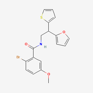 molecular formula C18H16BrNO3S B6429933 2-bromo-N-[2-(furan-2-yl)-2-(thiophen-2-yl)ethyl]-5-methoxybenzamide CAS No. 2097898-89-8