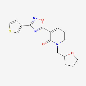 molecular formula C16H15N3O3S B6429949 1-[(oxolan-2-yl)methyl]-3-[3-(thiophen-3-yl)-1,2,4-oxadiazol-5-yl]-1,2-dihydropyridin-2-one CAS No. 2097935-90-3