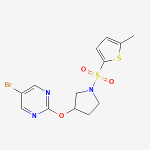 molecular formula C13H14BrN3O3S2 B6429959 5-bromo-2-({1-[(5-methylthiophen-2-yl)sulfonyl]pyrrolidin-3-yl}oxy)pyrimidine CAS No. 2097919-45-2