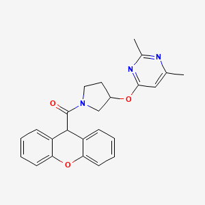 2,4-dimethyl-6-{[1-(9H-xanthene-9-carbonyl)pyrrolidin-3-yl]oxy}pyrimidine