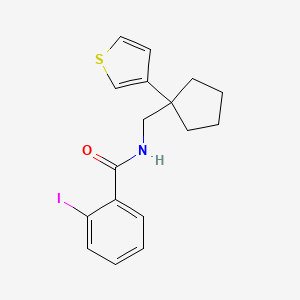 molecular formula C17H18INOS B6430001 2-iodo-N-{[1-(thiophen-3-yl)cyclopentyl]methyl}benzamide CAS No. 1903887-22-8