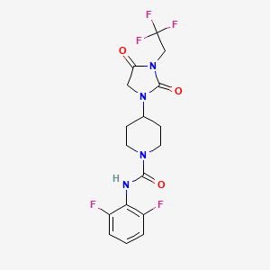 molecular formula C17H17F5N4O3 B6430025 N-(2,6-difluorophenyl)-4-[2,4-dioxo-3-(2,2,2-trifluoroethyl)imidazolidin-1-yl]piperidine-1-carboxamide CAS No. 2097882-96-5
