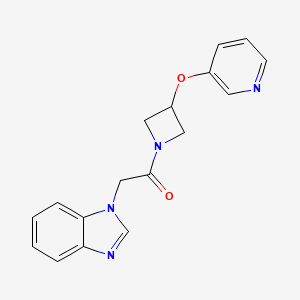 molecular formula C17H16N4O2 B6430045 2-(1H-1,3-benzodiazol-1-yl)-1-[3-(pyridin-3-yloxy)azetidin-1-yl]ethan-1-one CAS No. 1903224-37-2