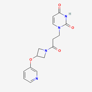 molecular formula C15H16N4O4 B6430053 1-{3-oxo-3-[3-(pyridin-3-yloxy)azetidin-1-yl]propyl}-1,2,3,4-tetrahydropyrimidine-2,4-dione CAS No. 1903065-90-6