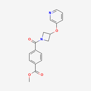 molecular formula C17H16N2O4 B6430061 methyl 4-[3-(pyridin-3-yloxy)azetidine-1-carbonyl]benzoate CAS No. 1903509-86-3