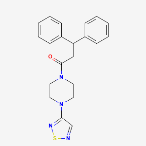 molecular formula C21H22N4OS B6430096 3,3-diphenyl-1-[4-(1,2,5-thiadiazol-3-yl)piperazin-1-yl]propan-1-one CAS No. 2097920-38-0