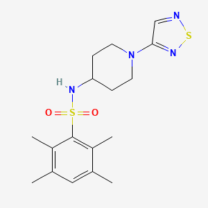 molecular formula C17H24N4O2S2 B6430101 2,3,5,6-tetramethyl-N-[1-(1,2,5-thiadiazol-3-yl)piperidin-4-yl]benzene-1-sulfonamide CAS No. 2097895-23-1