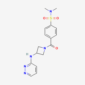 molecular formula C16H19N5O3S B6430114 N,N-dimethyl-4-{3-[(pyridazin-3-yl)amino]azetidine-1-carbonyl}benzene-1-sulfonamide CAS No. 2097864-68-9