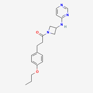 molecular formula C19H24N4O2 B6430132 3-(4-propoxyphenyl)-1-{3-[(pyrimidin-4-yl)amino]azetidin-1-yl}propan-1-one CAS No. 2097925-30-7