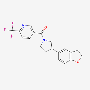 molecular formula C19H17F3N2O2 B6430153 5-[3-(2,3-dihydro-1-benzofuran-5-yl)pyrrolidine-1-carbonyl]-2-(trifluoromethyl)pyridine CAS No. 2097868-80-7