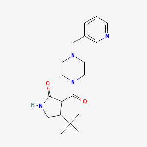 molecular formula C19H28N4O2 B6430178 4-tert-butyl-3-{4-[(pyridin-3-yl)methyl]piperazine-1-carbonyl}pyrrolidin-2-one CAS No. 2097868-71-6