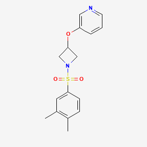 molecular formula C16H18N2O3S B6430185 3-{[1-(3,4-dimethylbenzenesulfonyl)azetidin-3-yl]oxy}pyridine CAS No. 1904047-88-6