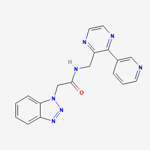 2-(1H-1,2,3-benzotriazol-1-yl)-N-{[3-(pyridin-3-yl)pyrazin-2-yl]methyl}acetamide