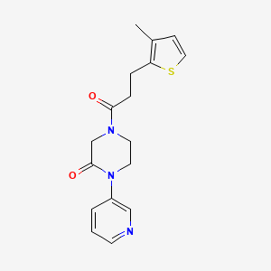 4-[3-(3-methylthiophen-2-yl)propanoyl]-1-(pyridin-3-yl)piperazin-2-one