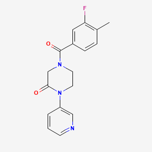 molecular formula C17H16FN3O2 B6430260 4-(3-fluoro-4-methylbenzoyl)-1-(pyridin-3-yl)piperazin-2-one CAS No. 2097923-52-7
