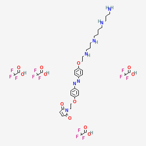 1-(2-{4-[(E)-2-[4-(2-{[3-({4-[(3-aminopropyl)amino]butyl}amino)propyl]amino}ethoxy)phenyl]diazen-1-yl]phenoxy}ethyl)-2,5-dihydro-1H-pyrrole-2,5-dione; tetrakis(trifluoroacetic acid)