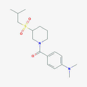 molecular formula C18H28N2O3S B6430266 N,N-dimethyl-4-[3-(2-methylpropanesulfonyl)piperidine-1-carbonyl]aniline CAS No. 2097918-02-8