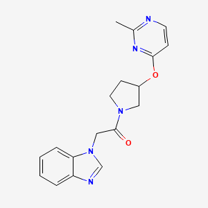 molecular formula C18H19N5O2 B6430269 2-(1H-1,3-benzodiazol-1-yl)-1-{3-[(2-methylpyrimidin-4-yl)oxy]pyrrolidin-1-yl}ethan-1-one CAS No. 2097890-59-8