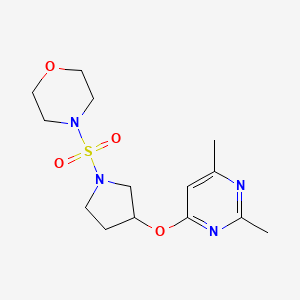 molecular formula C14H22N4O4S B6430275 4-({3-[(2,6-dimethylpyrimidin-4-yl)oxy]pyrrolidin-1-yl}sulfonyl)morpholine CAS No. 2097913-56-7
