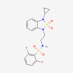 molecular formula C17H17F2N3O4S2 B6430284 N-[2-(3-cyclopropyl-2,2-dioxo-1,3-dihydro-2lambda6,1,3-benzothiadiazol-1-yl)ethyl]-2,6-difluorobenzene-1-sulfonamide CAS No. 2097889-09-1
