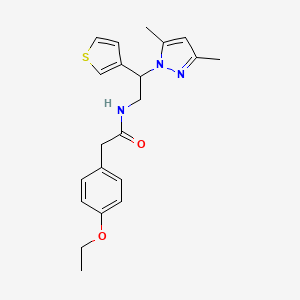 molecular formula C21H25N3O2S B6430295 N-[2-(3,5-dimethyl-1H-pyrazol-1-yl)-2-(thiophen-3-yl)ethyl]-2-(4-ethoxyphenyl)acetamide CAS No. 2097894-76-1