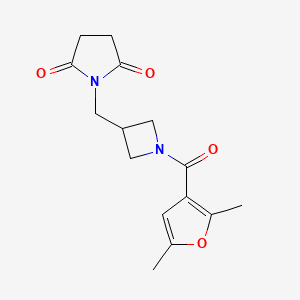 molecular formula C15H18N2O4 B6430327 1-{[1-(2,5-dimethylfuran-3-carbonyl)azetidin-3-yl]methyl}pyrrolidine-2,5-dione CAS No. 2097913-10-3