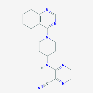 molecular formula C18H21N7 B6430334 3-{[1-(5,6,7,8-tetrahydroquinazolin-4-yl)piperidin-4-yl]amino}pyrazine-2-carbonitrile CAS No. 2097919-15-6