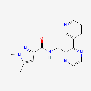 molecular formula C16H16N6O B6430349 1,5-dimethyl-N-{[3-(pyridin-3-yl)pyrazin-2-yl]methyl}-1H-pyrazole-3-carboxamide CAS No. 2034300-45-1