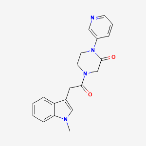 molecular formula C20H20N4O2 B6430356 4-[2-(1-methyl-1H-indol-3-yl)acetyl]-1-(pyridin-3-yl)piperazin-2-one CAS No. 2097896-86-9