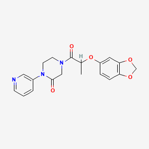 molecular formula C19H19N3O5 B6430360 4-[2-(2H-1,3-benzodioxol-5-yloxy)propanoyl]-1-(pyridin-3-yl)piperazin-2-one CAS No. 2097862-35-4