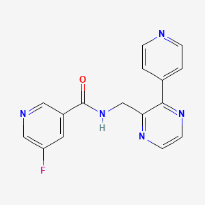 5-fluoro-N-{[3-(pyridin-4-yl)pyrazin-2-yl]methyl}pyridine-3-carboxamide