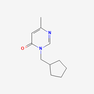 molecular formula C11H16N2O B6430407 3-(cyclopentylmethyl)-6-methyl-3,4-dihydropyrimidin-4-one CAS No. 2199369-58-7