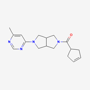 molecular formula C17H22N4O B6430448 4-[5-(cyclopent-3-ene-1-carbonyl)-octahydropyrrolo[3,4-c]pyrrol-2-yl]-6-methylpyrimidine CAS No. 2197735-48-9