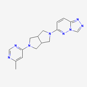 molecular formula C16H18N8 B6430453 4-methyl-6-(5-{[1,2,4]triazolo[4,3-b]pyridazin-6-yl}-octahydropyrrolo[3,4-c]pyrrol-2-yl)pyrimidine CAS No. 2197526-73-9