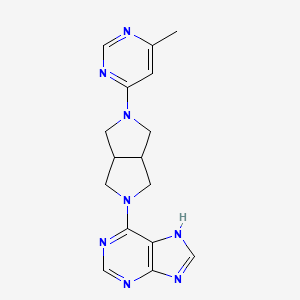 molecular formula C16H18N8 B6430465 6-[5-(6-methylpyrimidin-4-yl)-octahydropyrrolo[3,4-c]pyrrol-2-yl]-9H-purine CAS No. 2202004-73-5