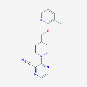 3-(4-{[(3-methylpyridin-2-yl)oxy]methyl}piperidin-1-yl)pyrazine-2-carbonitrile